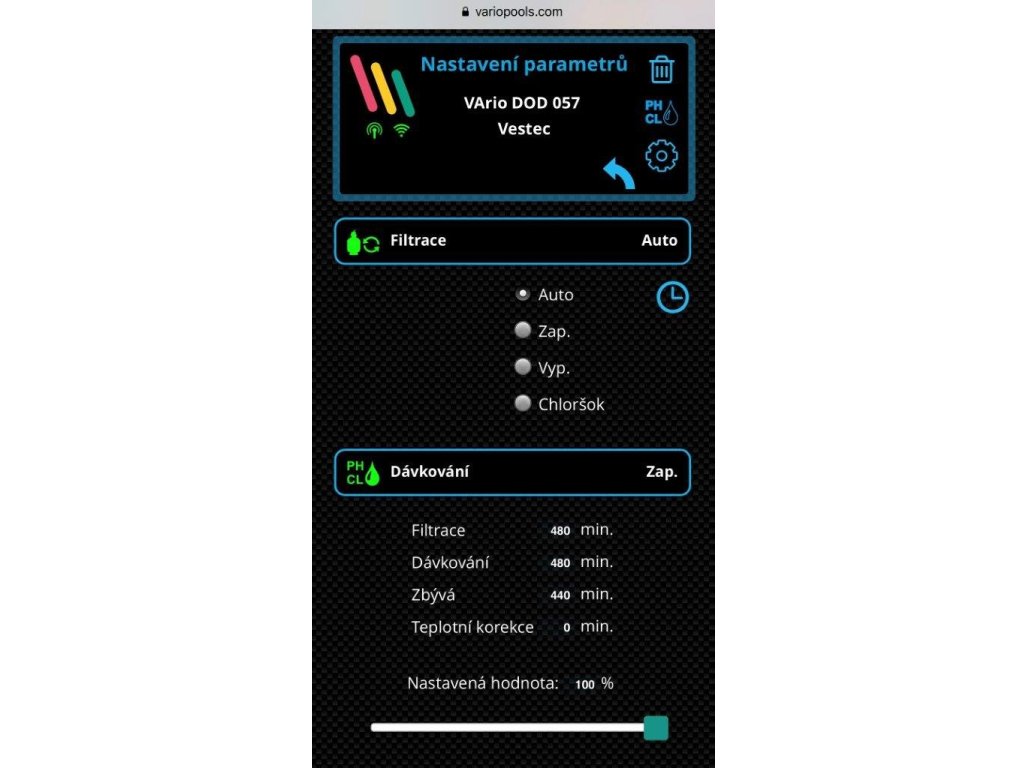 DIN modul VArio -  systém pro řízení bazénové technologie