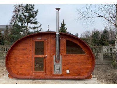 Oválná zahradní sauna